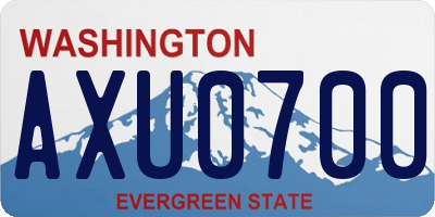 WA license plate AXU0700