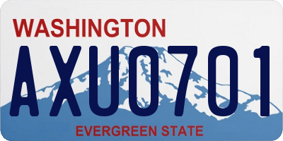 WA license plate AXU0701