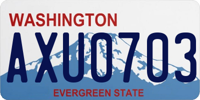 WA license plate AXU0703