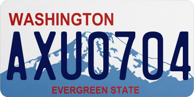 WA license plate AXU0704