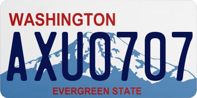 WA license plate AXU0707