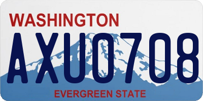 WA license plate AXU0708