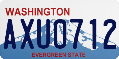 WA license plate AXU0712