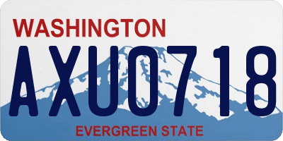 WA license plate AXU0718