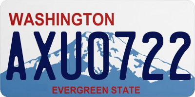 WA license plate AXU0722