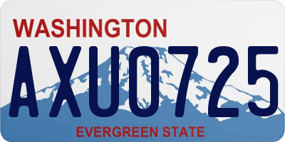 WA license plate AXU0725