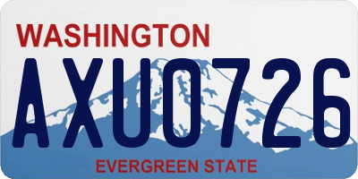 WA license plate AXU0726