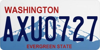 WA license plate AXU0727