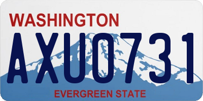 WA license plate AXU0731