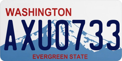 WA license plate AXU0733