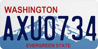 WA license plate AXU0734