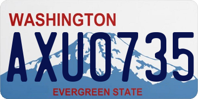 WA license plate AXU0735