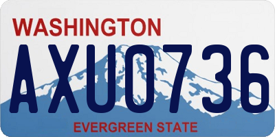 WA license plate AXU0736