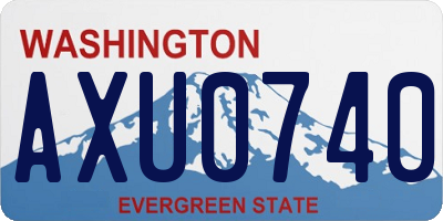 WA license plate AXU0740