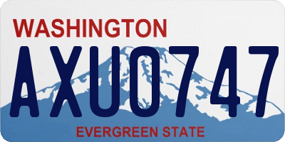 WA license plate AXU0747