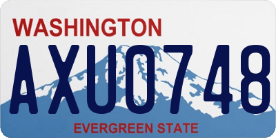 WA license plate AXU0748