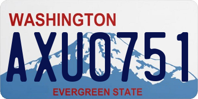 WA license plate AXU0751