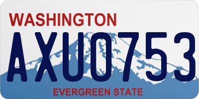 WA license plate AXU0753
