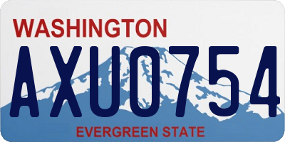 WA license plate AXU0754