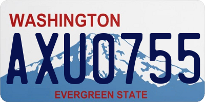 WA license plate AXU0755
