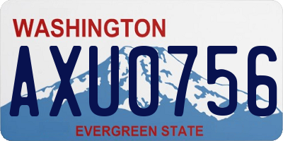 WA license plate AXU0756