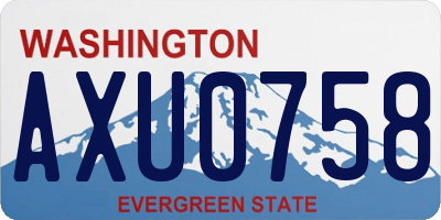 WA license plate AXU0758