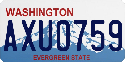 WA license plate AXU0759