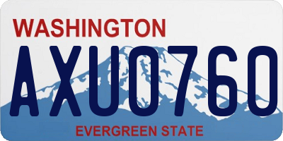 WA license plate AXU0760