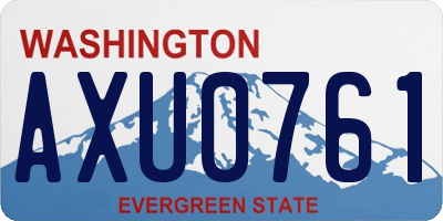 WA license plate AXU0761