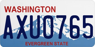 WA license plate AXU0765