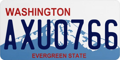 WA license plate AXU0766