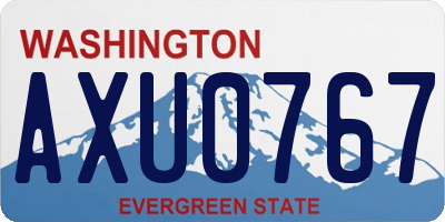 WA license plate AXU0767