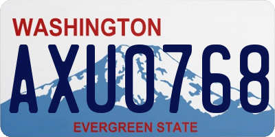 WA license plate AXU0768