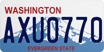 WA license plate AXU0770