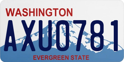 WA license plate AXU0781