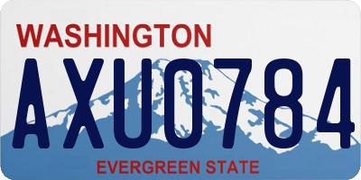WA license plate AXU0784