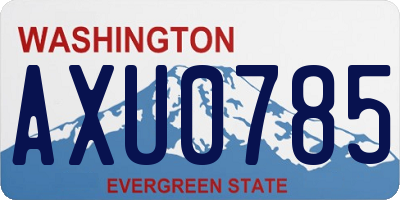 WA license plate AXU0785
