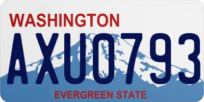 WA license plate AXU0793