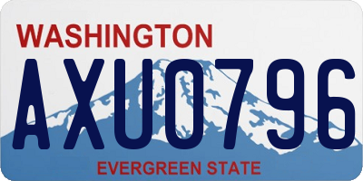 WA license plate AXU0796