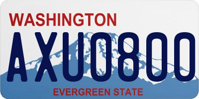 WA license plate AXU0800