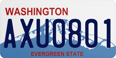 WA license plate AXU0801