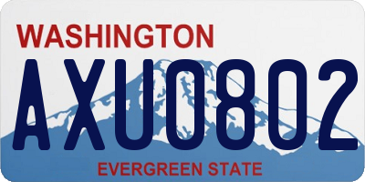 WA license plate AXU0802