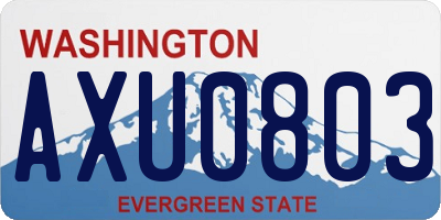WA license plate AXU0803