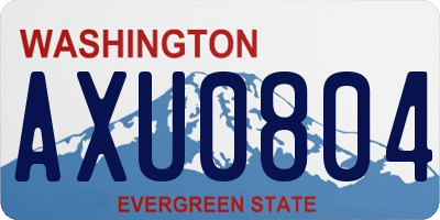 WA license plate AXU0804