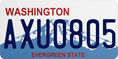 WA license plate AXU0805