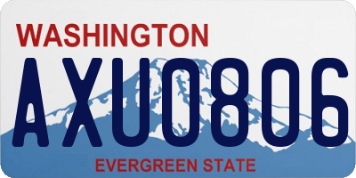 WA license plate AXU0806