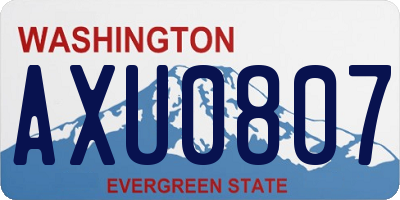 WA license plate AXU0807