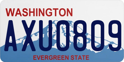 WA license plate AXU0809