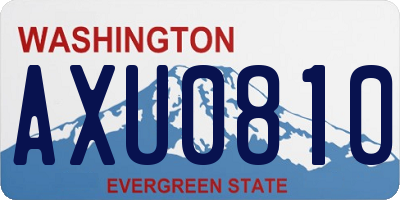 WA license plate AXU0810