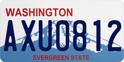 WA license plate AXU0812